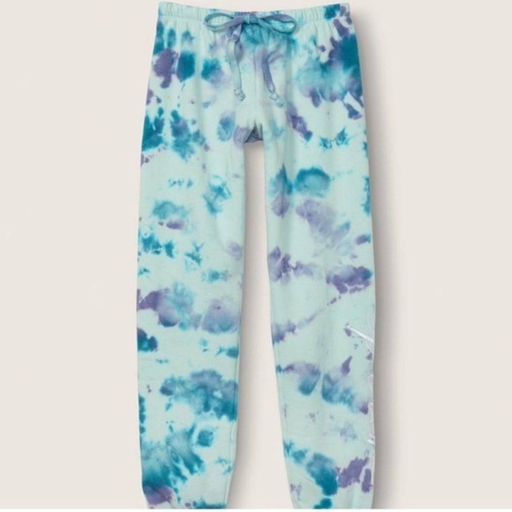 Victoria’s Secret PINK Everyday Lounge Campus Jogger Fleece TieDye Logo NWT Pant